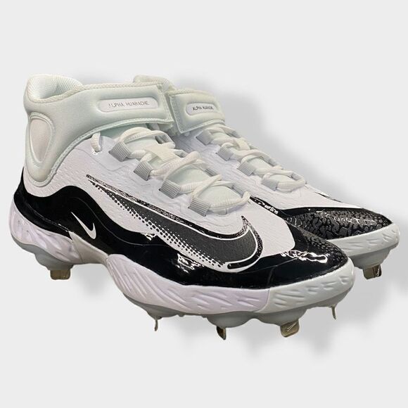 Nike Alpha Huarache Elite 4 Mid Mens Black Baseball Cleats FD2744-101 size 8 New - Picture 6 of 11